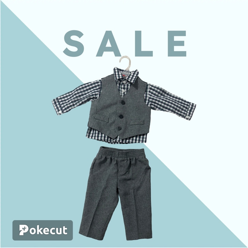 Izod Toddler Gray Knit Set 3-6 months- 3pieces